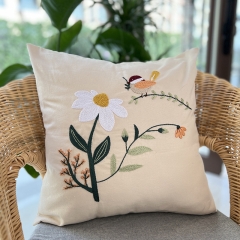 Cross-Stitch Pillow and Car Cushion with Canvas Cotton Linen Fabric and DIY Hand Embroidery Material Kit