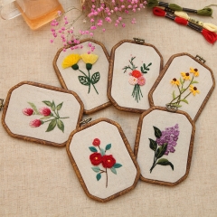 Exquisite Embroidery DIY Kit Octagonal Hanging Art with Lu, Su and European Flower Designs