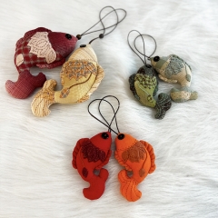 Fabric Patchwork Fish Pendant: New Year Gift, Car Decoration, Small Fish Bag Accessory