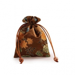 Silk Double-Layer Drawstring Scented Pouch: Portable Mosquito-Repellent Artemisia Jewelry Storage Gift Bag